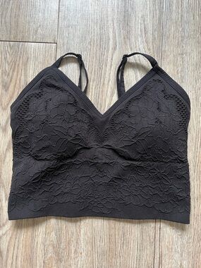 Wireless Lace Bralette - Black